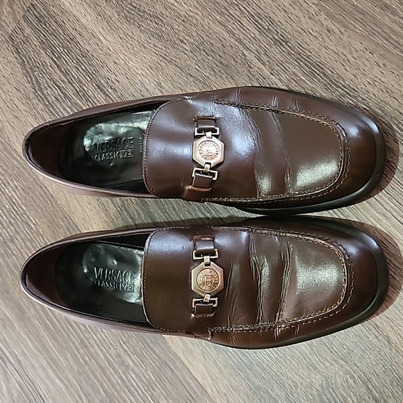 Vintage Versace Classic Brown Leather Formal Shoes (Size